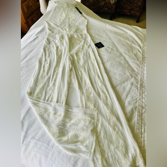 Lulu's Cream Embroidered Halter Jumpsuit - Picture 6 of 16